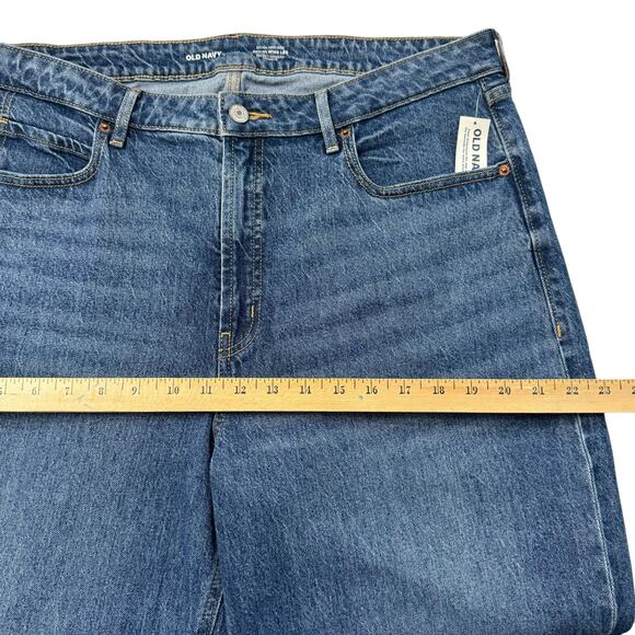 Old Navy Extra High Rise Sky-Hi Wide-Leg Jeans Women16 Stretch Retro Skater New - Picture 10 of 16